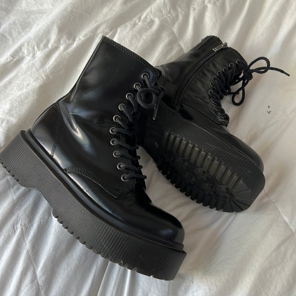 Jeffrey Campbell black “Doc Marten” style boots.  Size 8